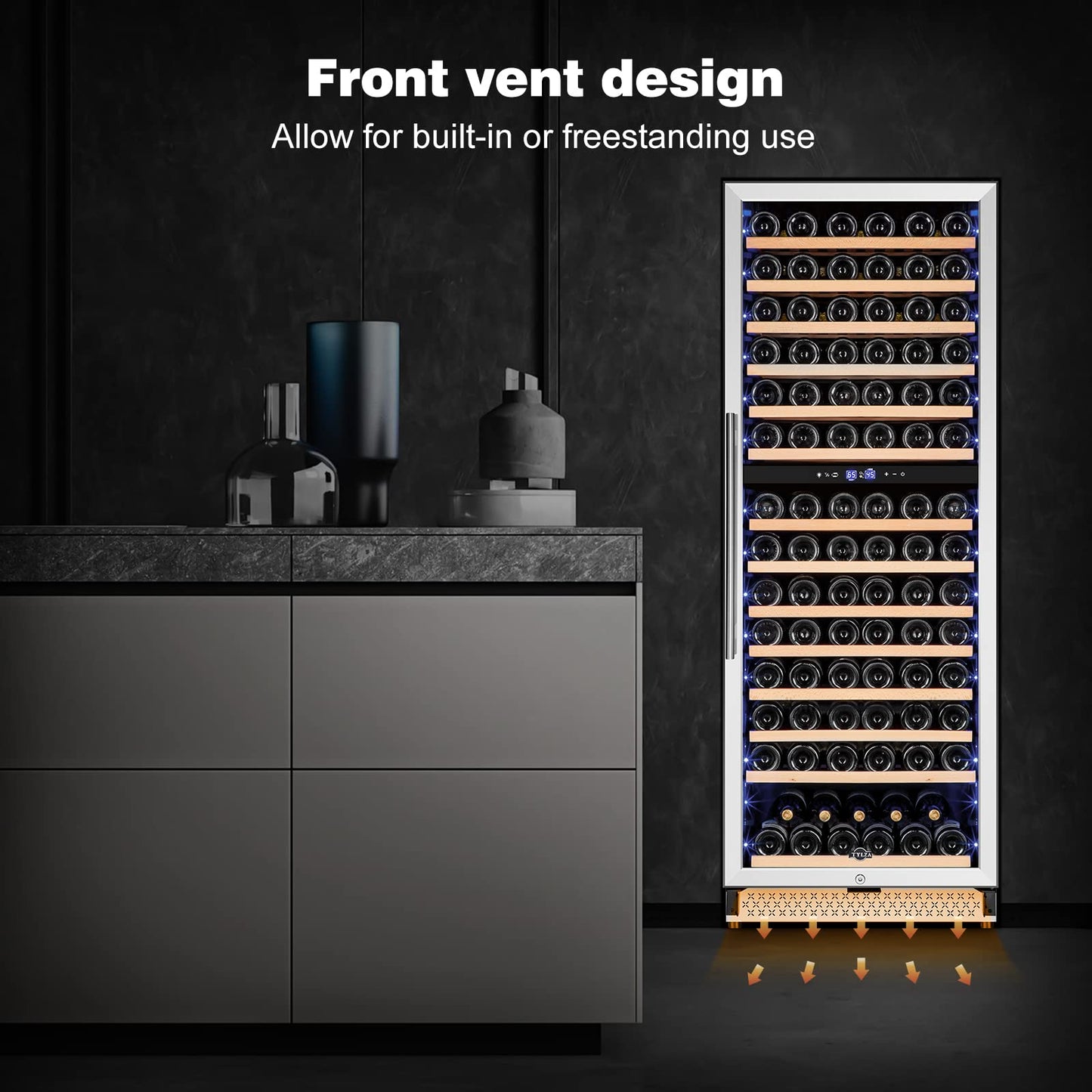Tylza 24 Inch Dual Zone Wine Fridge 180 Bottle