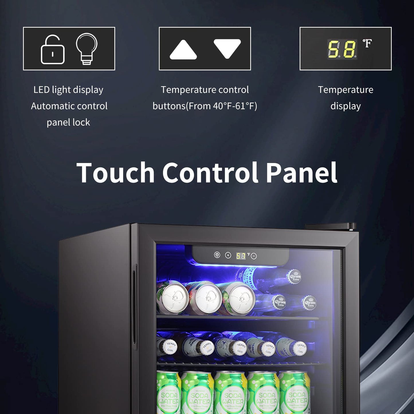 Antarctic Star 95 Can Beverage Cooler Glass Door